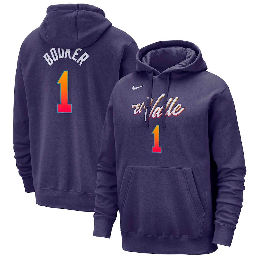 Men Phoenix Suns #1 Booker Purple Nike Season city version Sweatshirts 23-24 NBA Jersey->phoenix suns->NBA Jersey